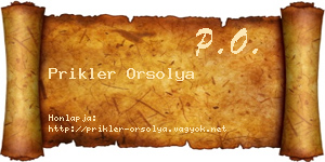 Prikler Orsolya névjegykártya